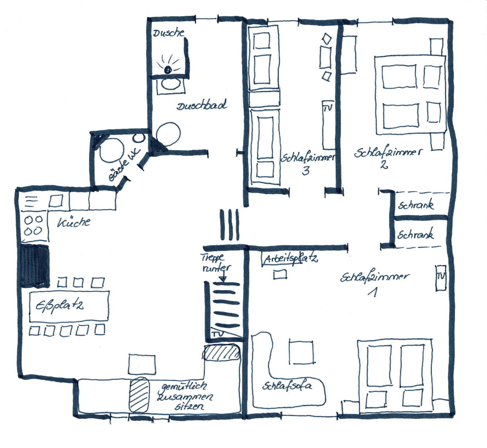 Grundriss Ferienwohnung Heuboden